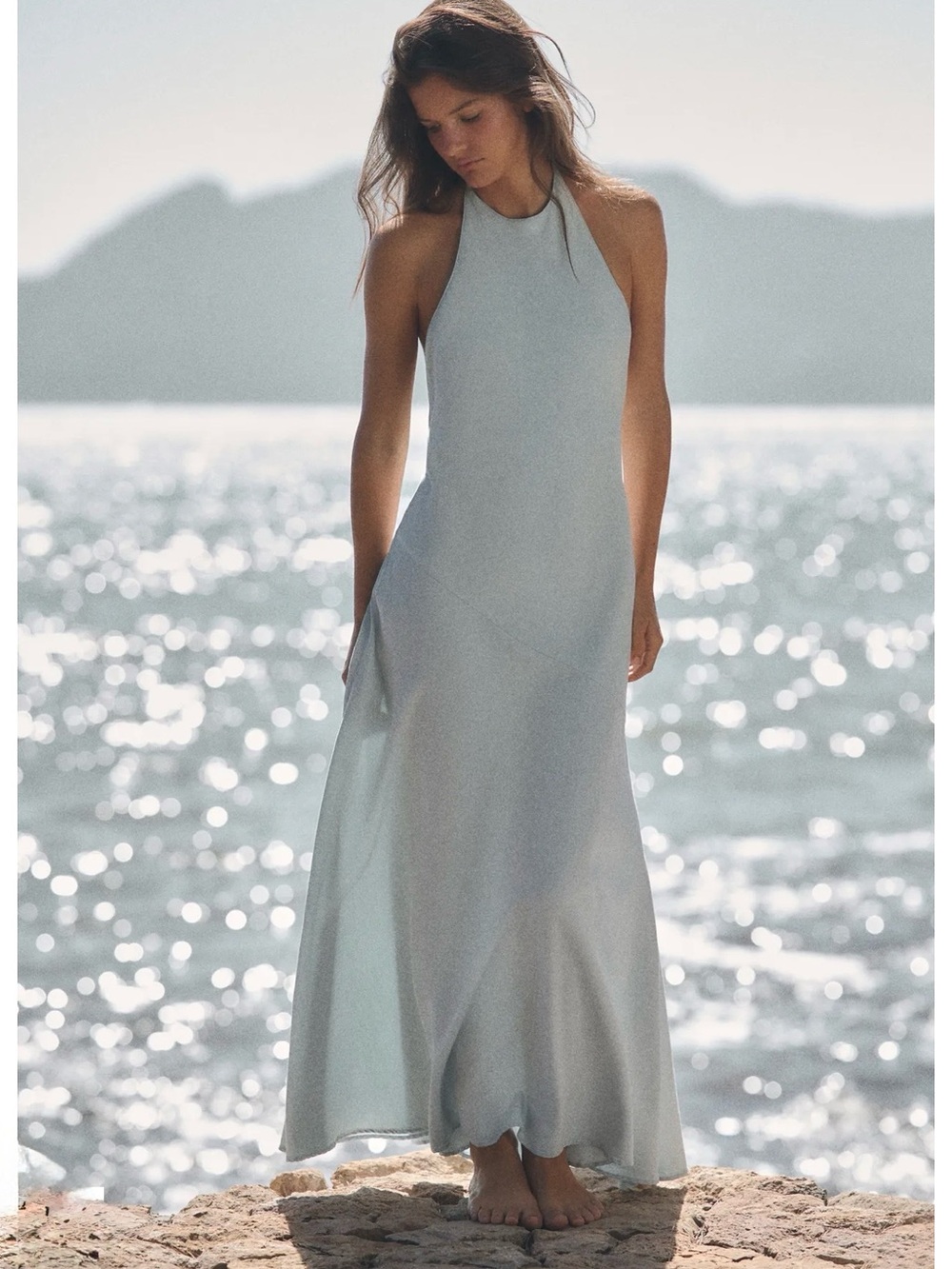 Zara FLOWY HALTER DRESS